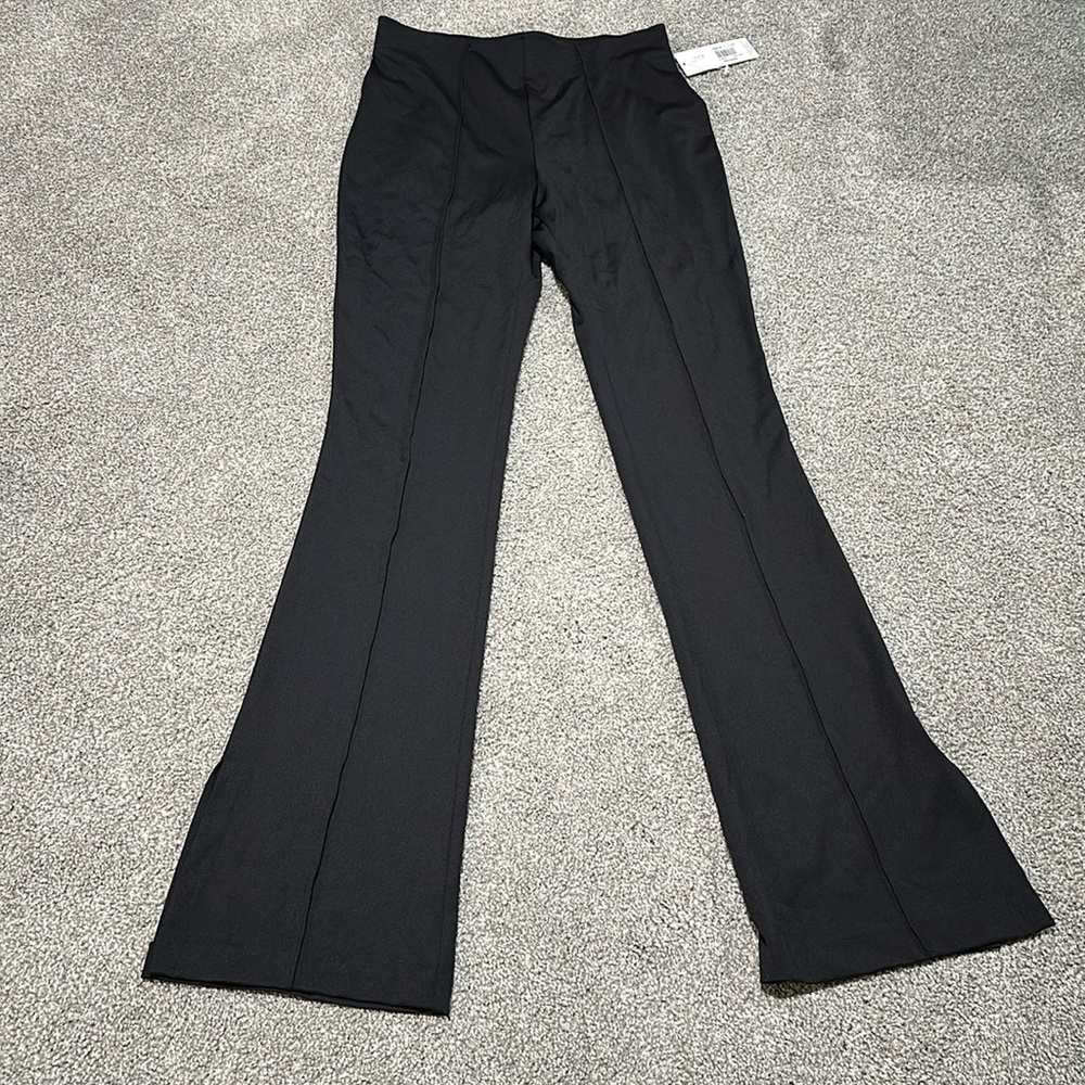 Peach Black Astrid split Flare leggings‎ NWT